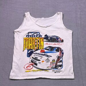 Vintage Mark Martin NASCAR Valvoline Geared Up Graphic Tank Top Mens